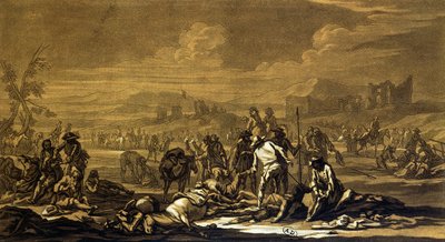 Nach der Schlacht, 1695, graviert von Christian Rugendas (1708-81) ca. 1740 von Georg Philipp I Rugendas
